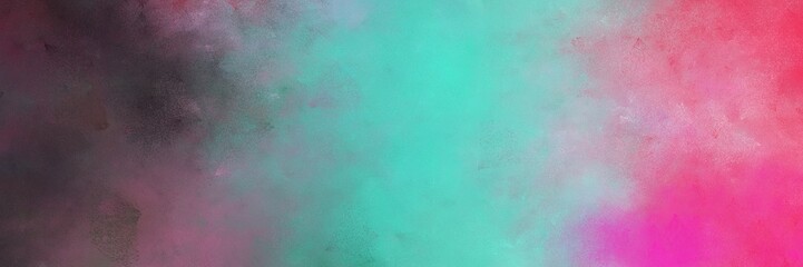 Fototapeta na wymiar beautiful vintage abstract painted background with medium aqua marine and pale violet red colors and space for text or image. can be used as horizontal background texture