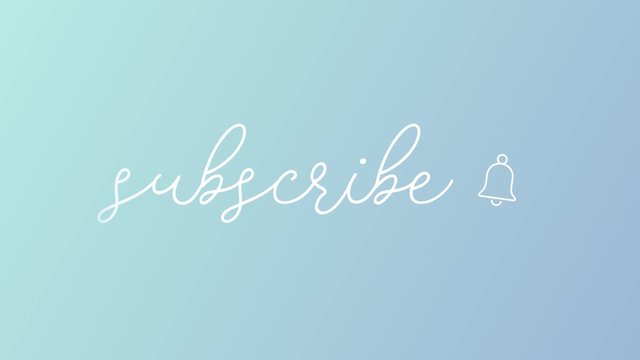 Youtube subscribe button in cursive writing reminder with bell icon 