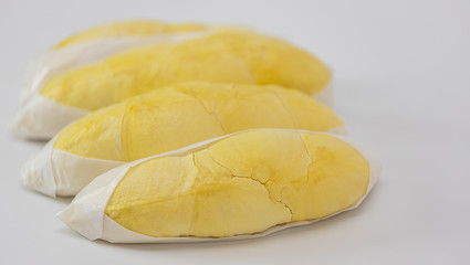 King of fruits, Durian on white background.