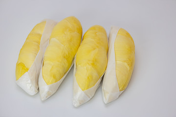 King of fruits, Durian on white background.