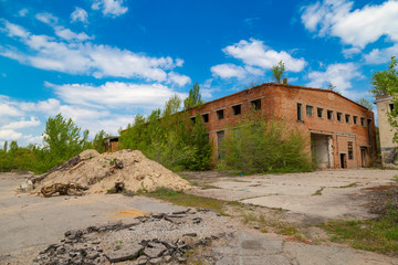 Fototapeta premium Destroyed industrial building