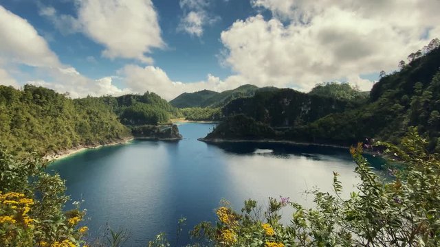 Impressive view from the viewpoint of Cinco Lagos in the Lagos de Montebello National Park. Chiapas - Mexico.