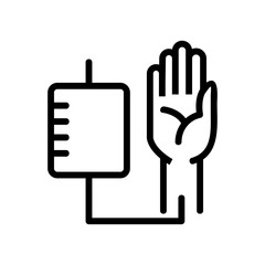 blood sampling from human hand icon vector. blood sampling from human hand sign. isolated contour symbol illustration