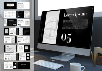 Elegant Black and White Digital Portfolio Layout