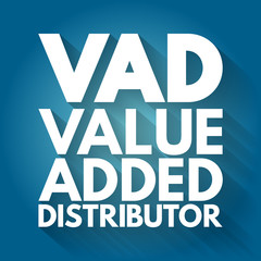 VAD - Value Added Distributor acronym, business concept background
