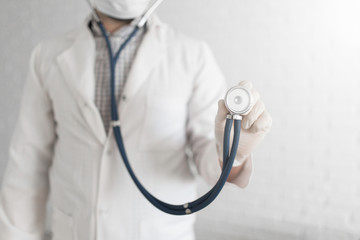 Young handsome doctor in hospital
