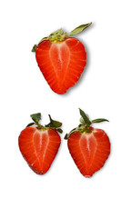 Cut strawberry isolated on white background