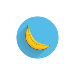 banana colorful flat icon with long shadow. banana flat icon