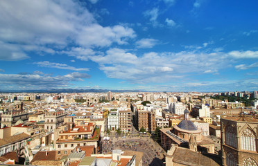 Vista aérea de la Ciudad de Valencia, España