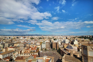 Fototapeta na wymiar Vista aérea de la Ciudad de Valencia, España