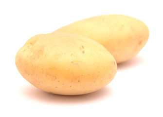 Large clean potato isolated on white 