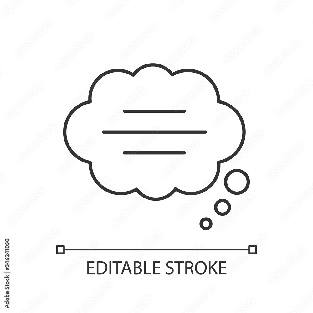 Poster thought bubble pixel perfect linear icon. empty comic speech cloud. blank dialogue balloon. thin lin