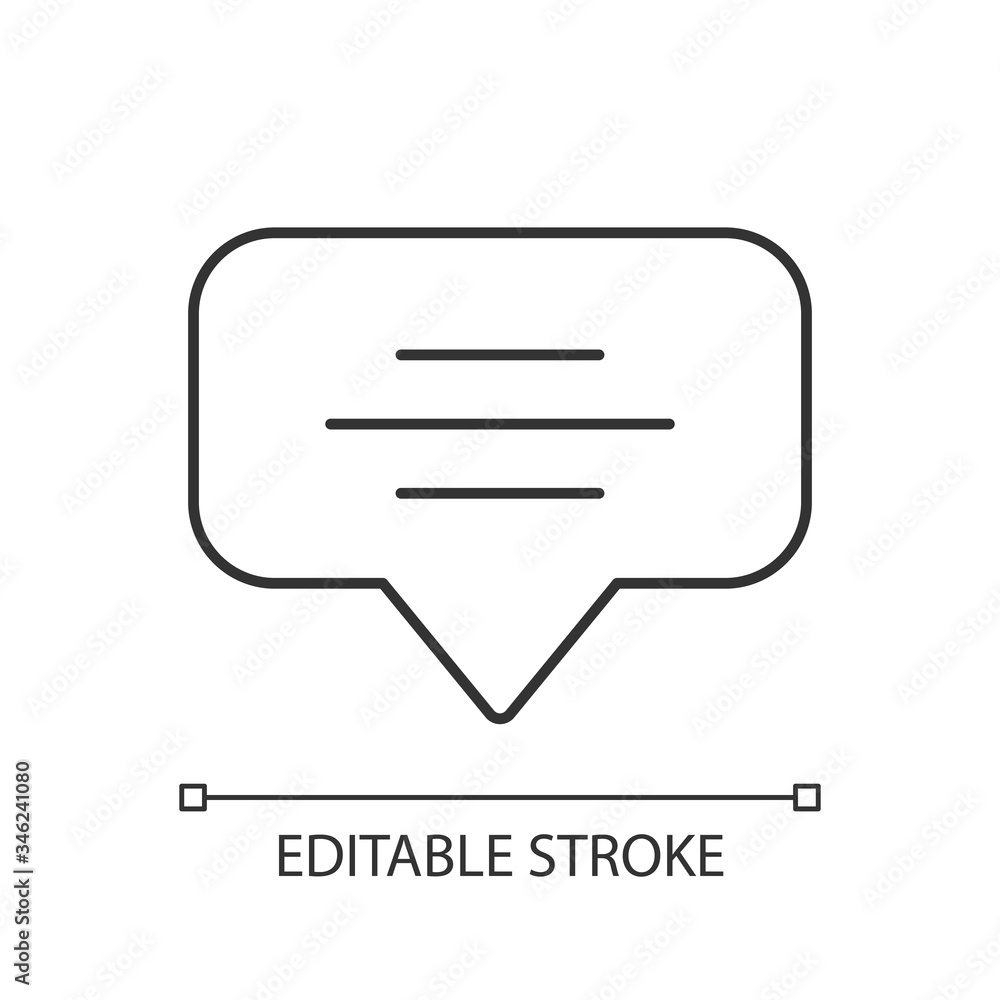 Poster speech bubble pixel perfect linear icon. empty chat cloud. notification box. thin line customizable 
