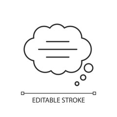 Thought bubble pixel perfect linear icon. Empty comic speech cloud. Blank dialogue balloon. Thin line customizable illustration. Contour symbol. Vector isolated outline drawing. Editable stroke