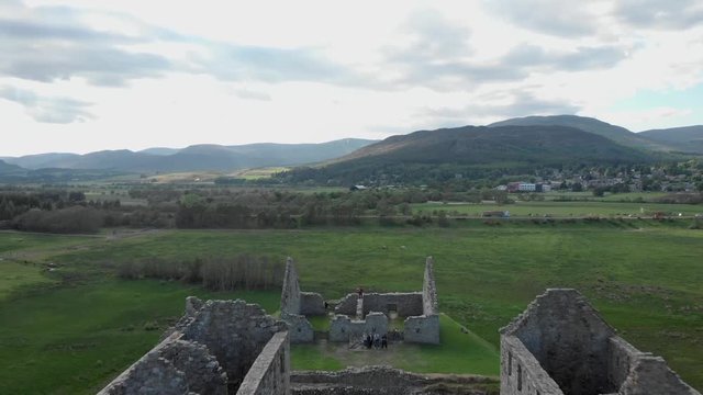 Aerial view of Ruthven Barracks in Scotland