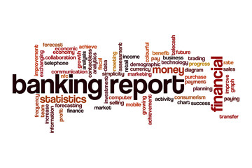 Banking report word cloud concept