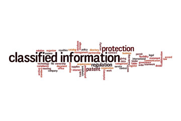 Classified information word cloud concept