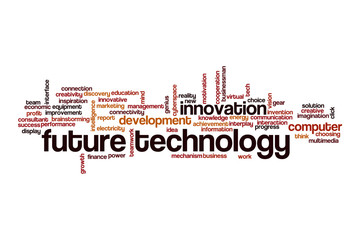 Future technology word cloud concept