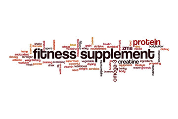 Fiitness supplement word cloud concept