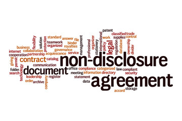 Non-disclosure agreement word cloud concept