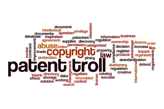 Patent troll word cloud concept