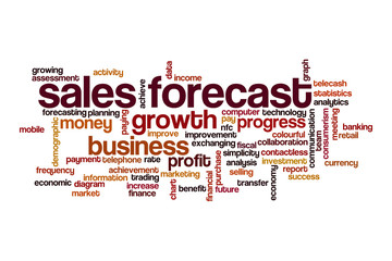 Sales forecast word cloud concept