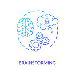 Brainstorming concept icon. Problem solving, creative thinking idea thin line illustration. New ideas generation, opportunities search. Vector isolated outline RGB color drawing