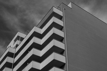 Fragment of the facade contemporary building in Cracow.
