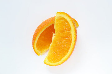 slices of orange on a white background