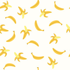 Seamless pattern with bananas. Tropical background with fruits. Hand drawn pattern for textile, T-shirt, wrapping paper.