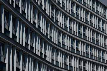 Modernist office building. Fragment of the facade.