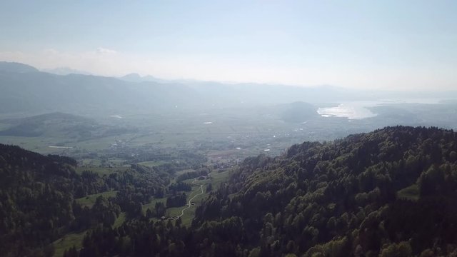 Breathtaking view of Ricken mountain pass Switzerland aerial 
