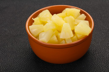 Marinated pineapple pieces