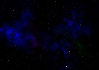 Obraz premium Distant flickering star array and cold cosmic nebula.