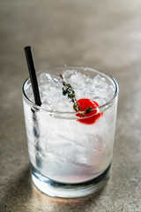 tasty alcoholic old fashioned cocktail in the bar