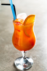 tasty alcoholic old fashioned cocktail in the bar