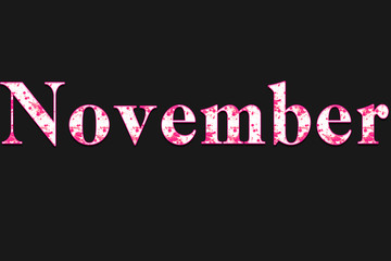 November in pink paint style