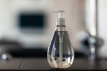 Antibacterial antiseptic hand sanitizer gel bottle and surgical masks