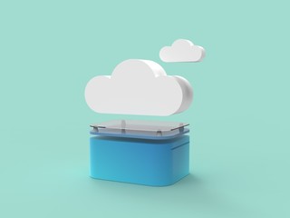 3d rendering Cloud modern symbol organise archive and fileslustration