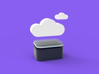 3d rendering Cloud modern symbol organise archive and fileslustration