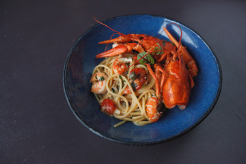 pasta shrimp with lobster
