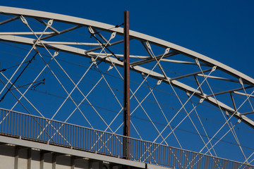 Part of the steel structure of the bridge.