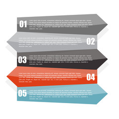 Business infographics. Timeline with 5 steps, labels. Vector infographic element.