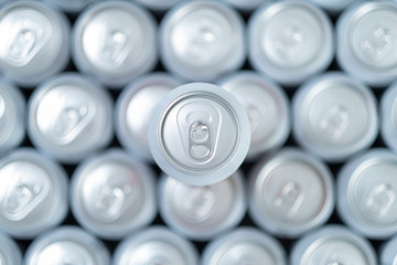 aluminum color grouped soda cans