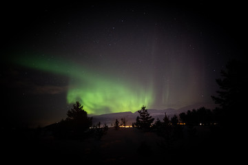 Fototapeta na wymiar Aurores boréales à Tromso