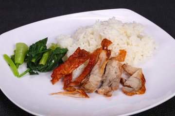 Rice with roasted duck breast