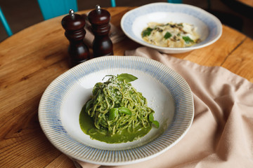 pasta with pesto basil