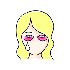 color icon, bruises under the eyes