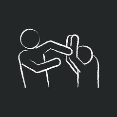 chalk icon, beating with hands of one person - another
