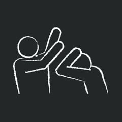 line icon, beating with hands of one person - another